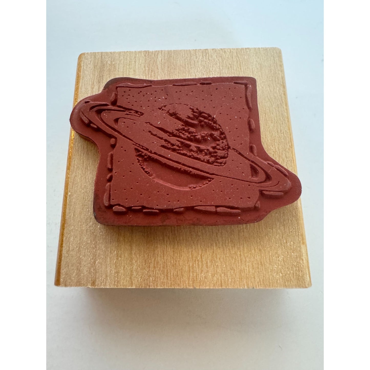 Rubber Stamp Saturn Planet Outer Space Celestial Science Night Sky Card Making