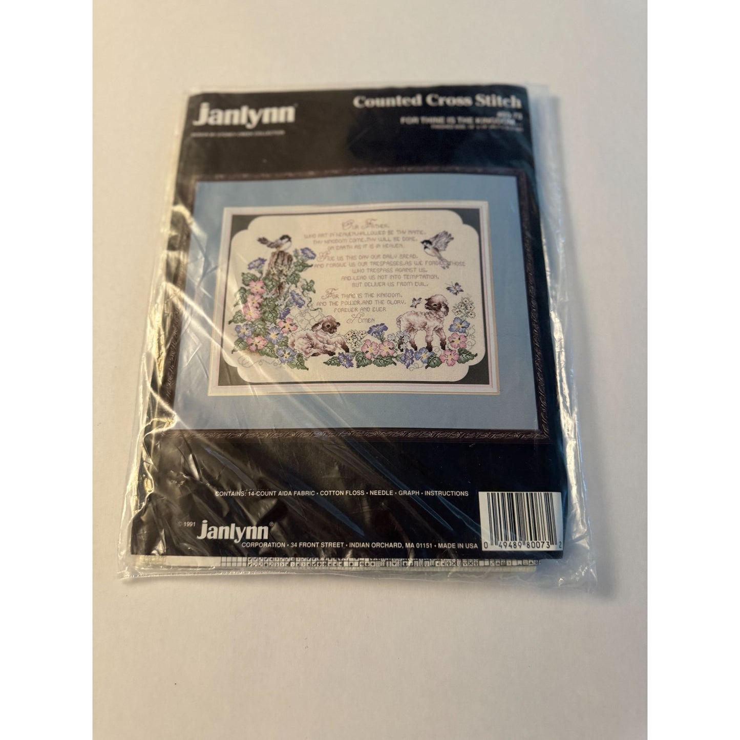 Janlynn Counted Cross Stitch Kit For Thine Is The Kingdom Our Father Prayer Lamb