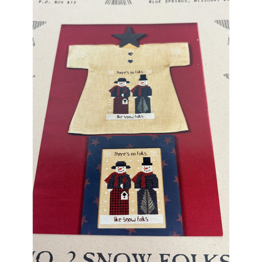 Stitches From The Heartland Cross Stitch Pattern Snowman Snow Folks Funny Winter