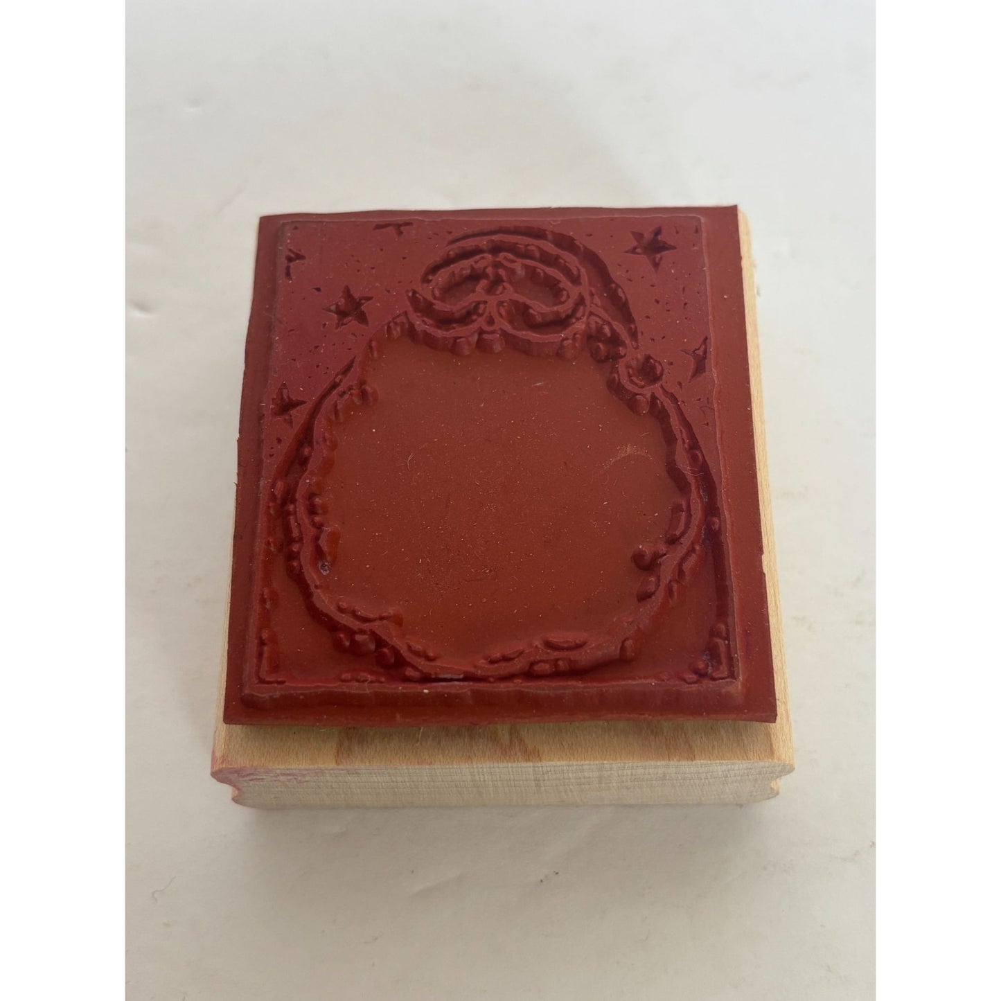 Stampin Up Rubber Stamp Santa Claus in Rectangle Big Beard Night Sky Christmas