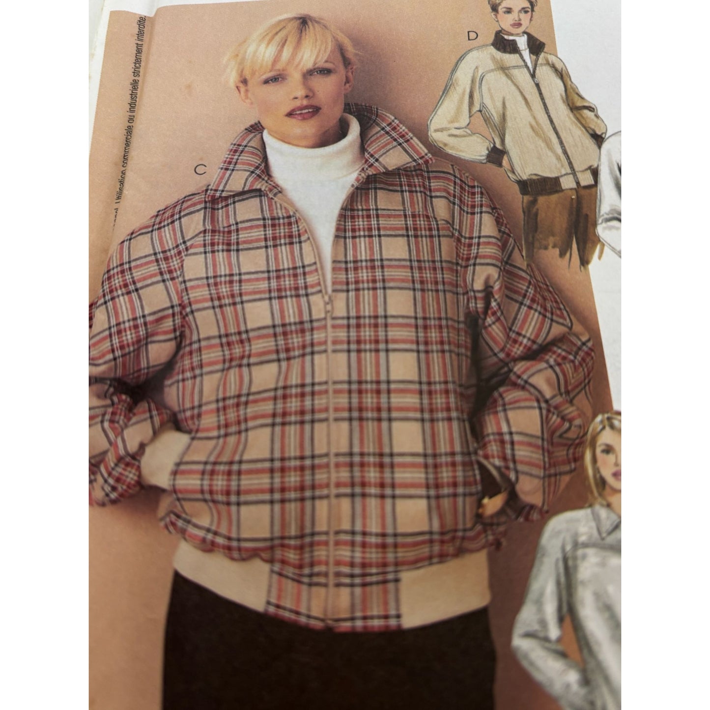 McCalls Sewing Pattern 3749 Jacket Zipper Front Casual Spring Fall 14-20 Uncut