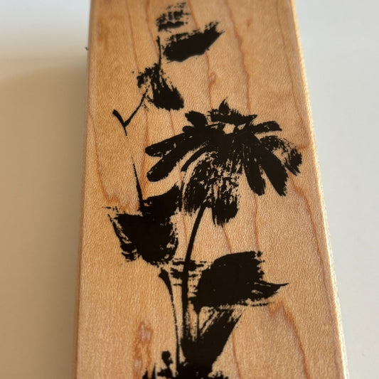 Penny Black Rubber Stamp Soft Sculpture Flower Long Stemmed Wildflowers Vertical