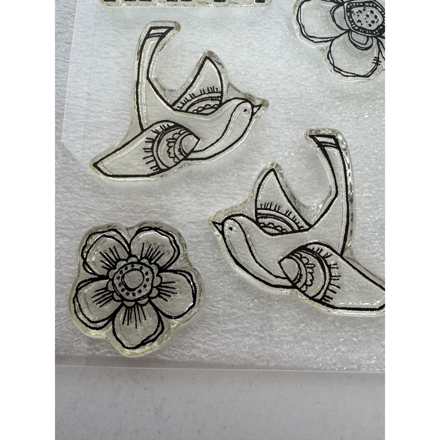 CTMH My Acrylix Acrylic Stamps Set Happy Birds Beautiful Day Card Making C1600