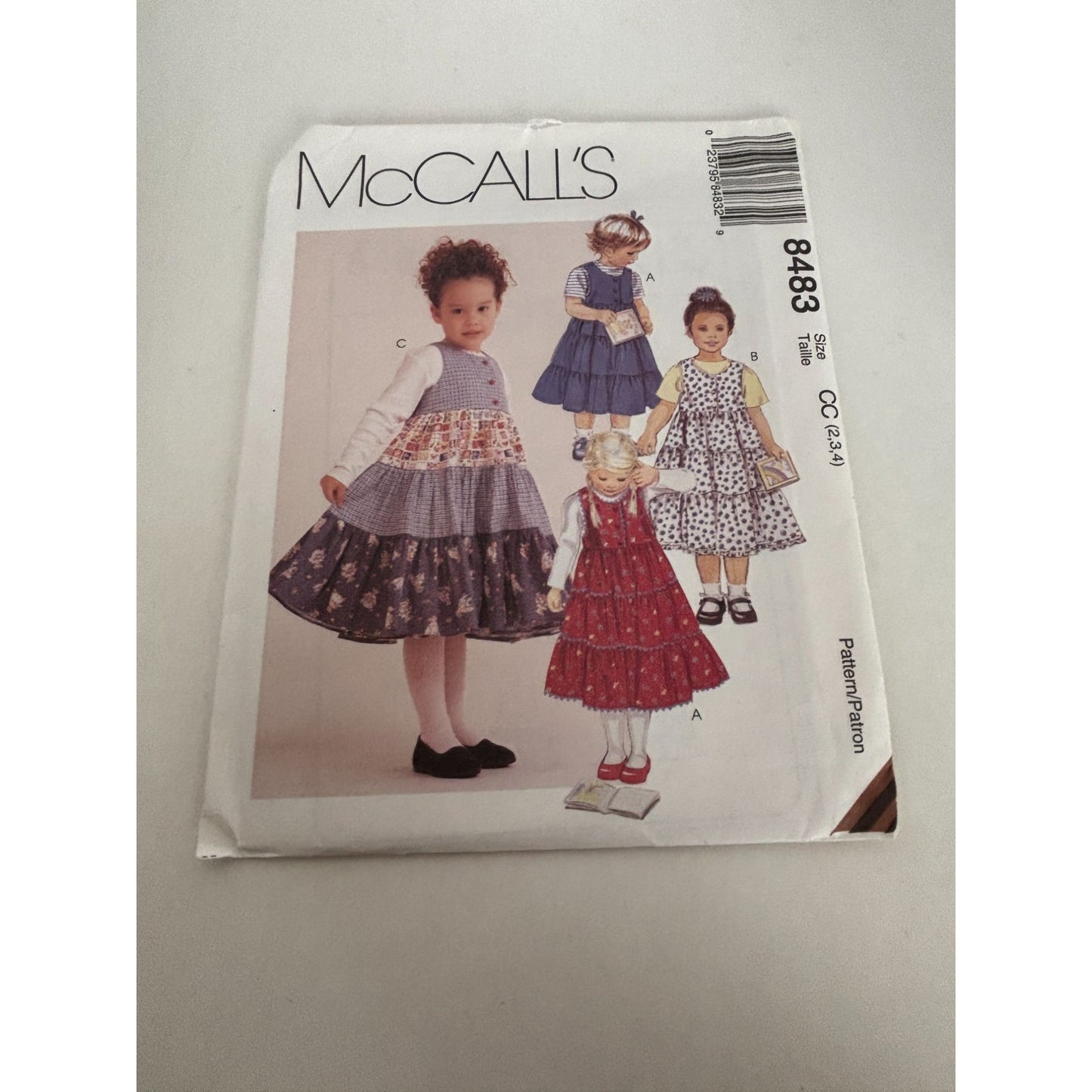 McCalls Sewing Pattern 8483 Toddler Jumper Skirt Layered Size 2T 3T 4T Uncut