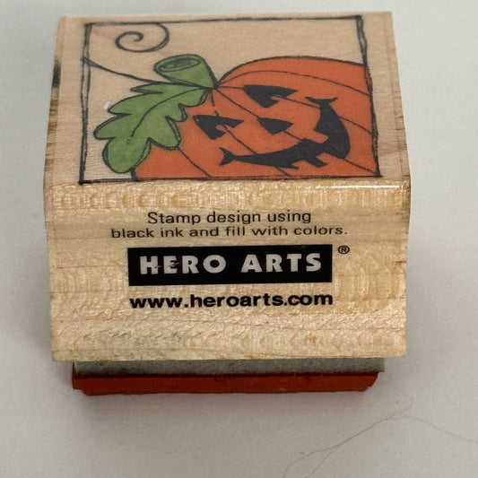 Hero Arts Rubber Stamp Framed Pumpkin Halloween Pumpkin Square Fall Card Making