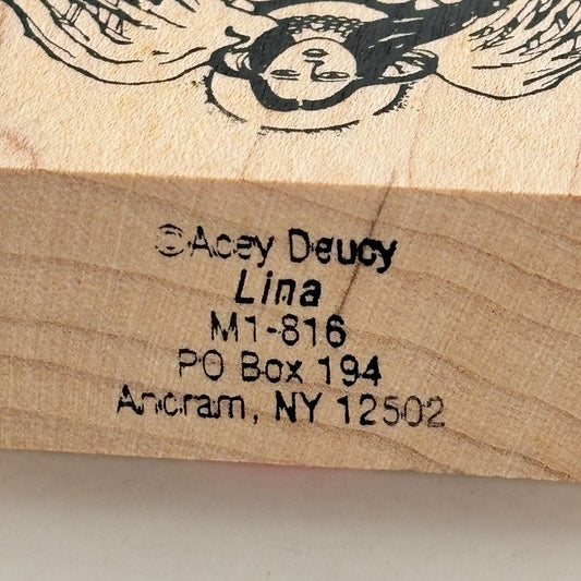 Acey Deucy Rubber Stamp Angel Lina Folk Art Village Scene Dress Cardmaking Storybook M1-816