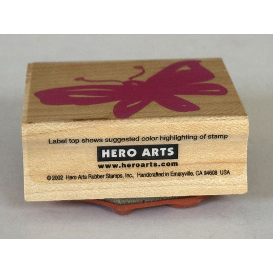 Hero Arts Rubber Stamp Pink Butterfly Poetic Prints Silhouette Flying Spring