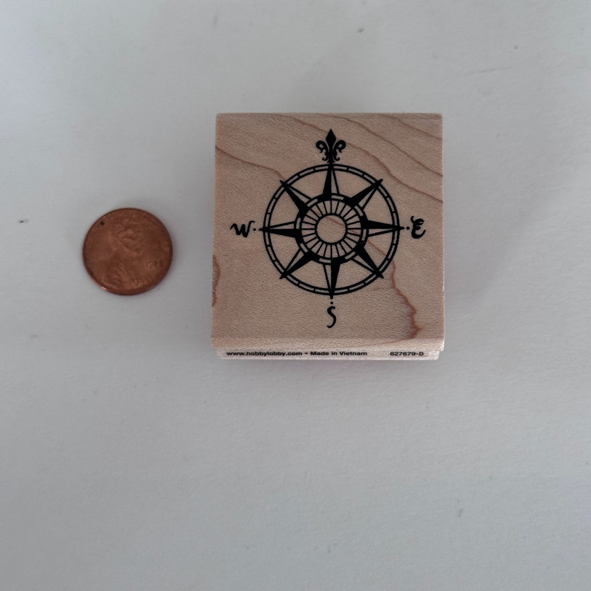 Stampabilities Rubber Stamp Vintage Compass Rose Nautical Travel Map Scrapbook Card Making Wood Mounted