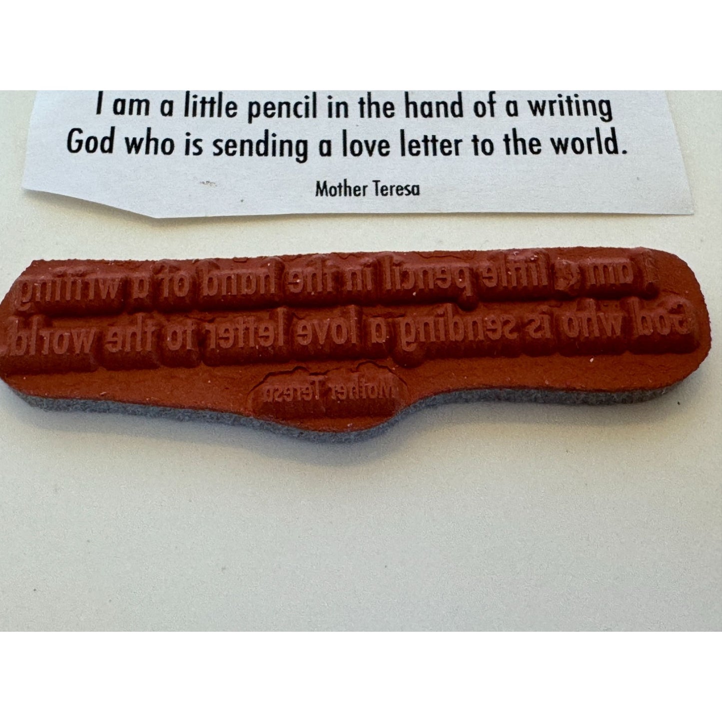 Mother Teresa Unmounted Rubber Stamp Catholic Quote Inspirational Word Religious