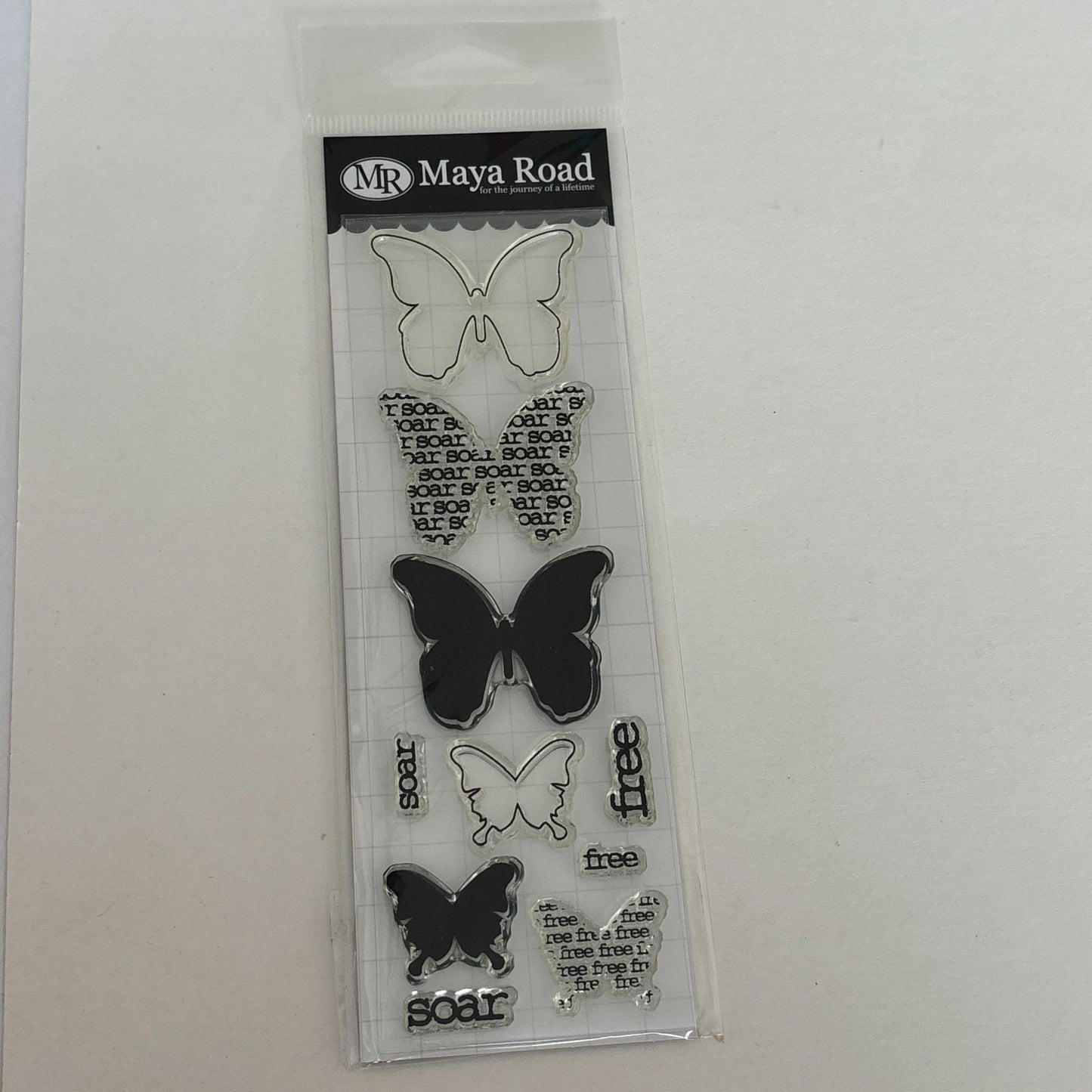 Maya Road Clear Stamp Set Photopolymer Soar Butterflies Spring Butterfly Spring Nature Cardmaking Craft