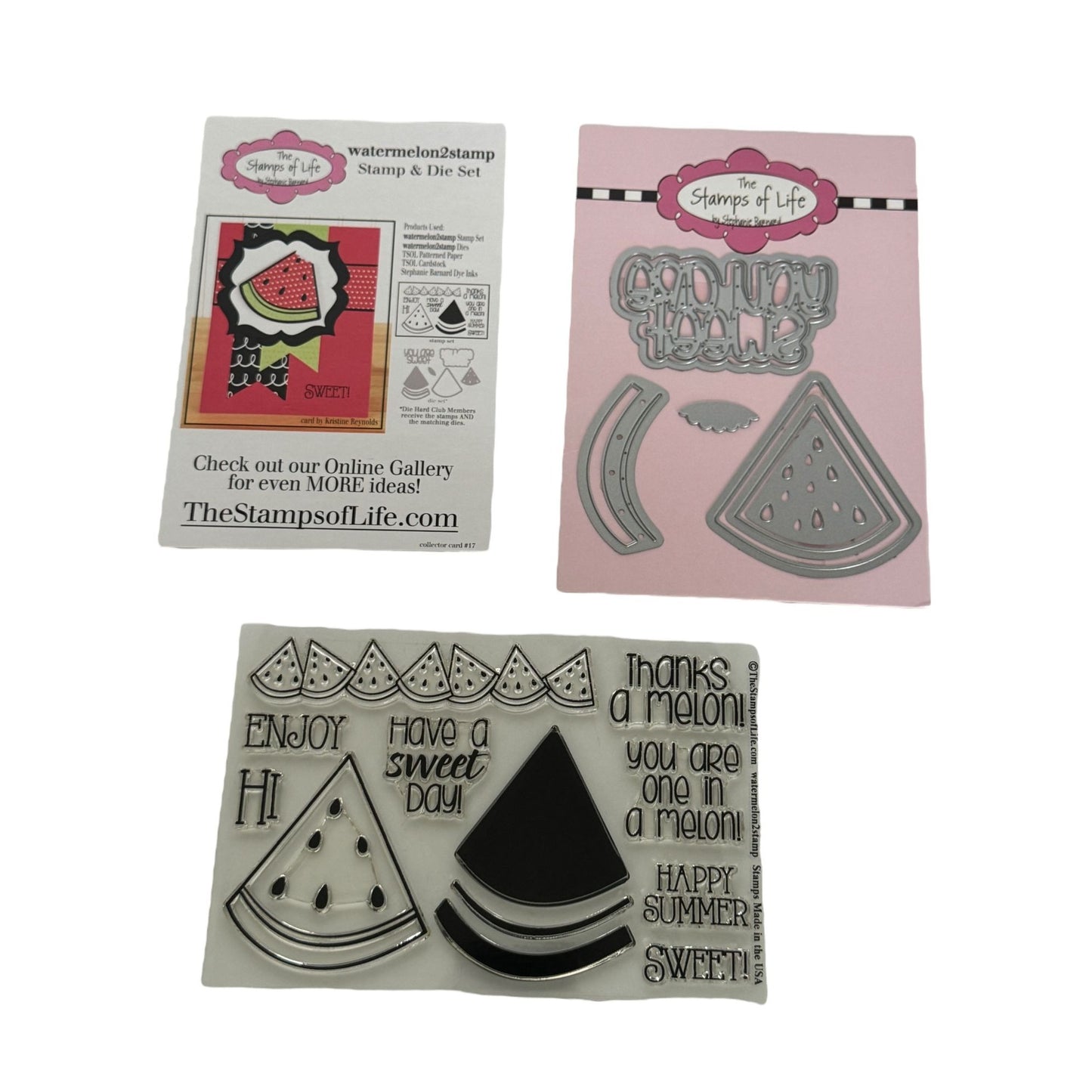 The Stamps Of Life Acrylic Watermelon2stamp and Die Set Watermelon Fruit Summer
