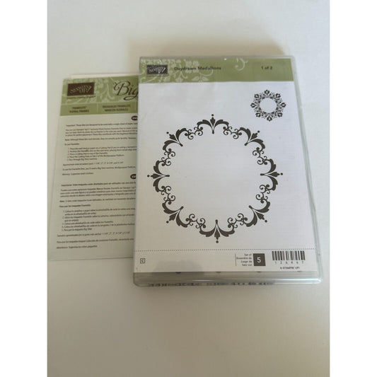 Stampin Up Cling Stamp Daydream Medallions Set 1 & 2 Framelits Dies Floral Frame