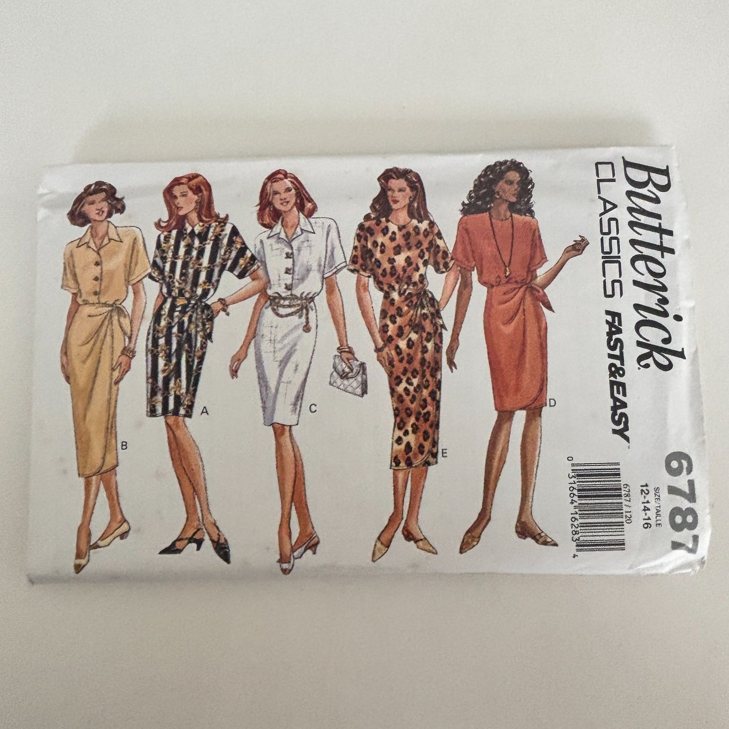 Butterick Sewing Pattern 6787 90s Dress Suit Work Elegant Set Easy 12-16 Uncut