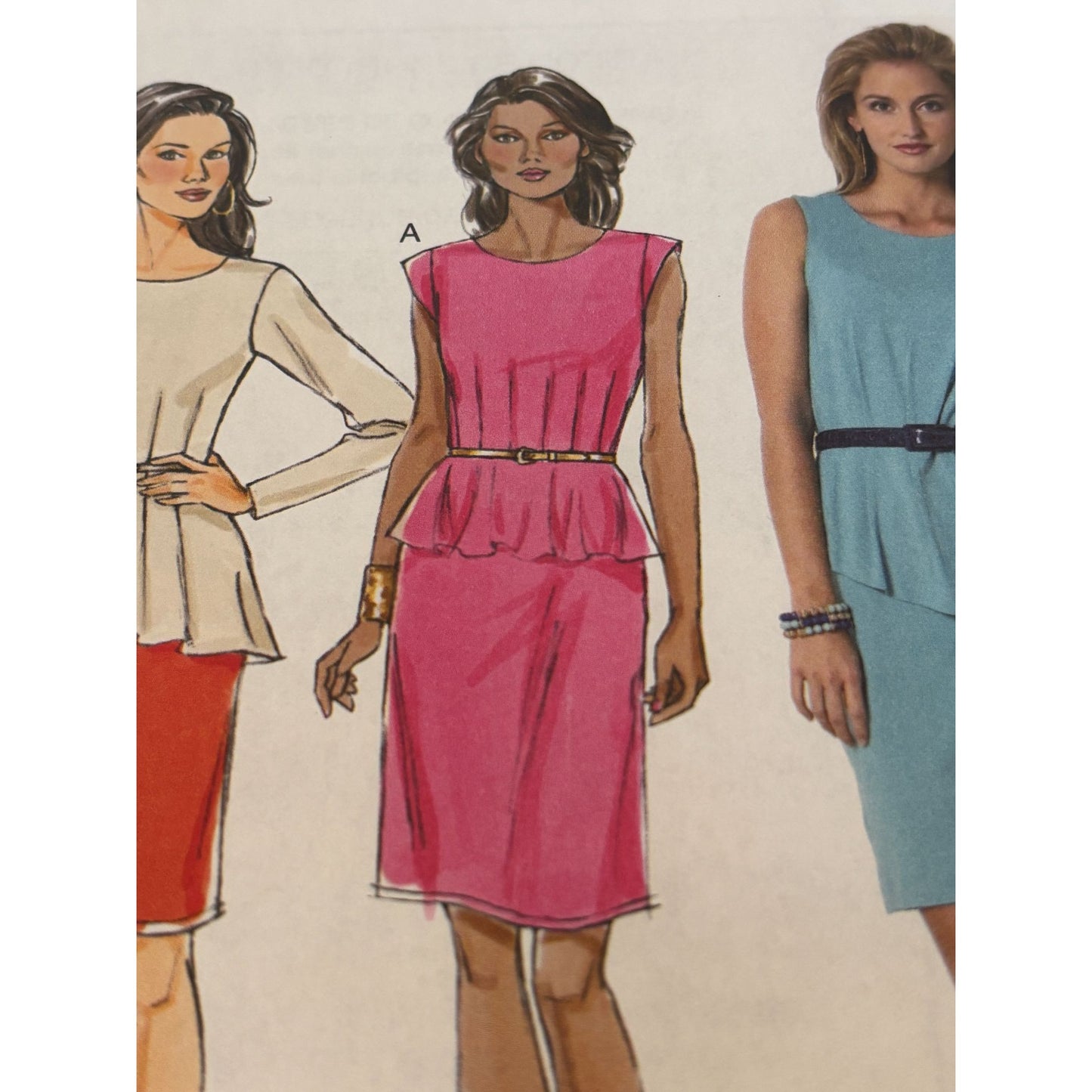 Butterick Sewing Pattern B6014 Misses Sheath Dress 14-22 Pleated Peplum Uncut