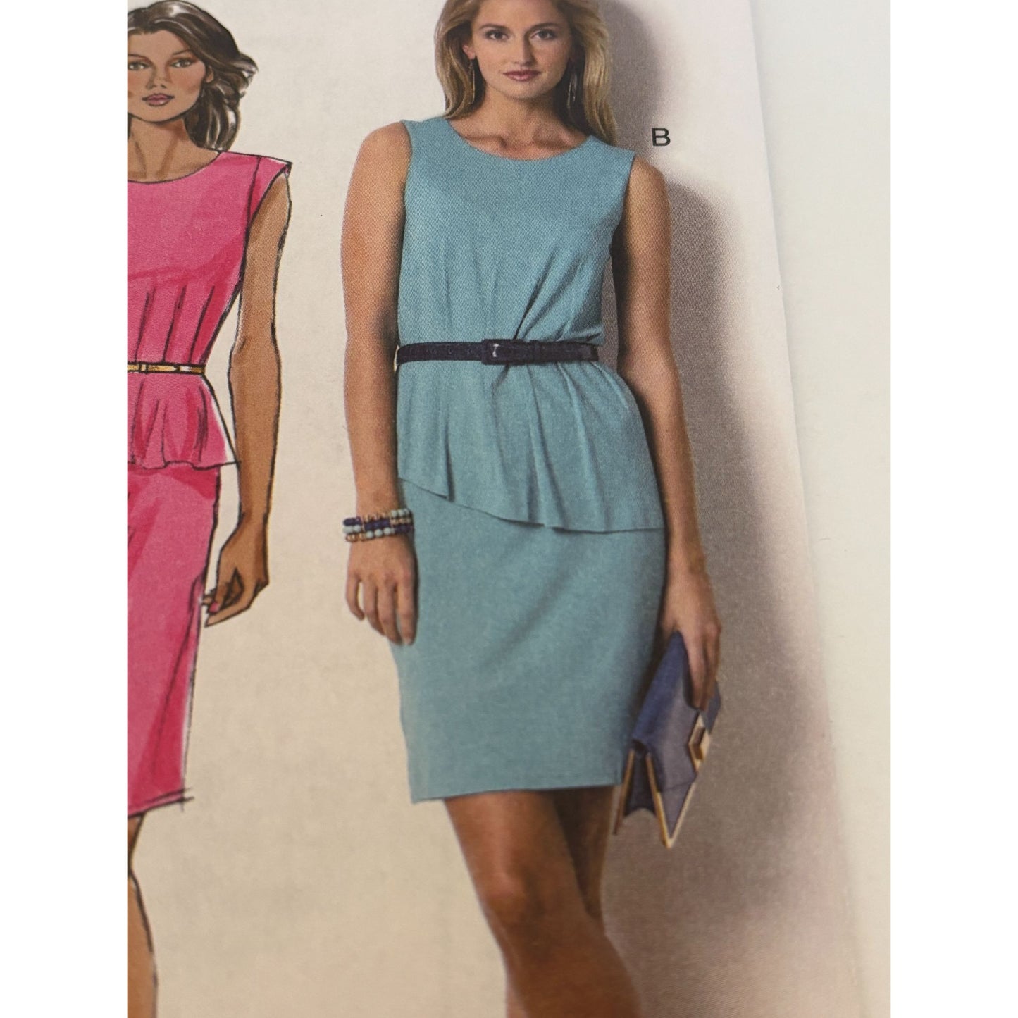 Butterick Sewing Pattern B6014 Misses Sheath Dress 14-22 Pleated Peplum Uncut
