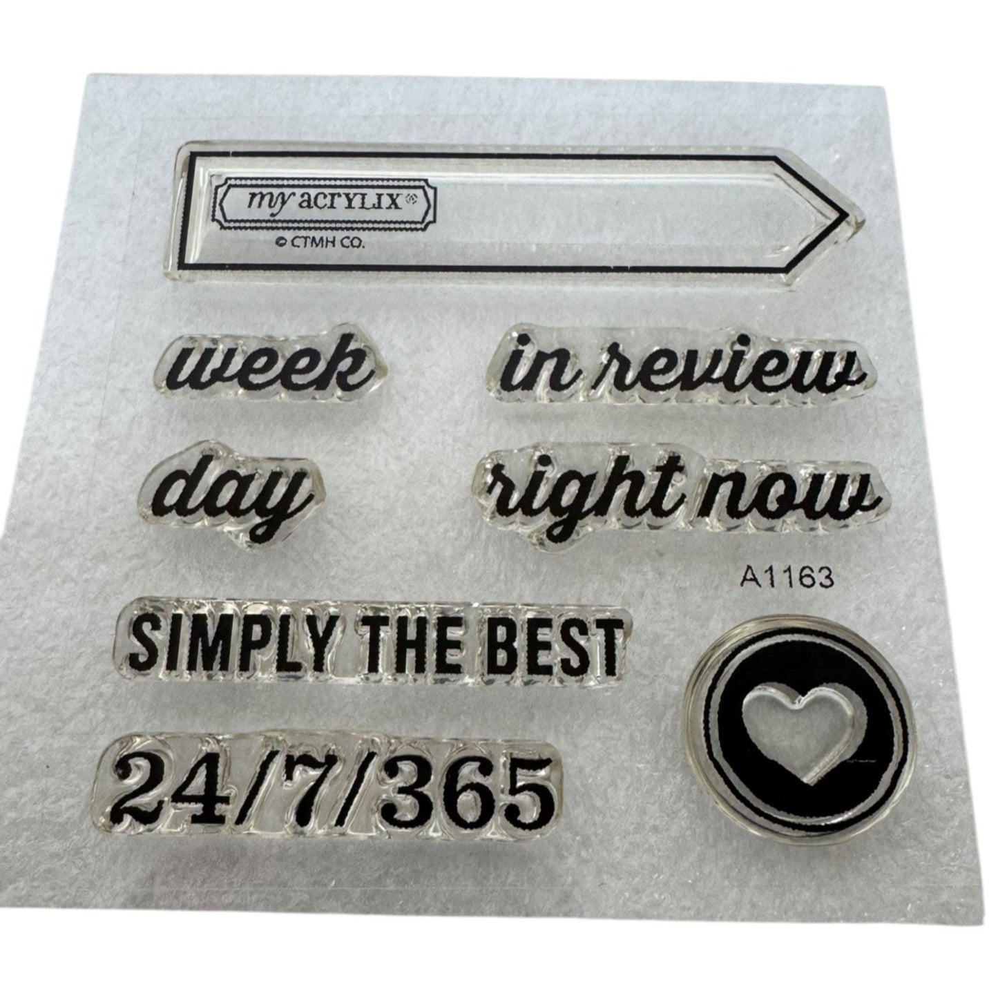 CTMH My Acrylix Acrylic Stamp Set A1163 Practical Planning Journaling Week Day
