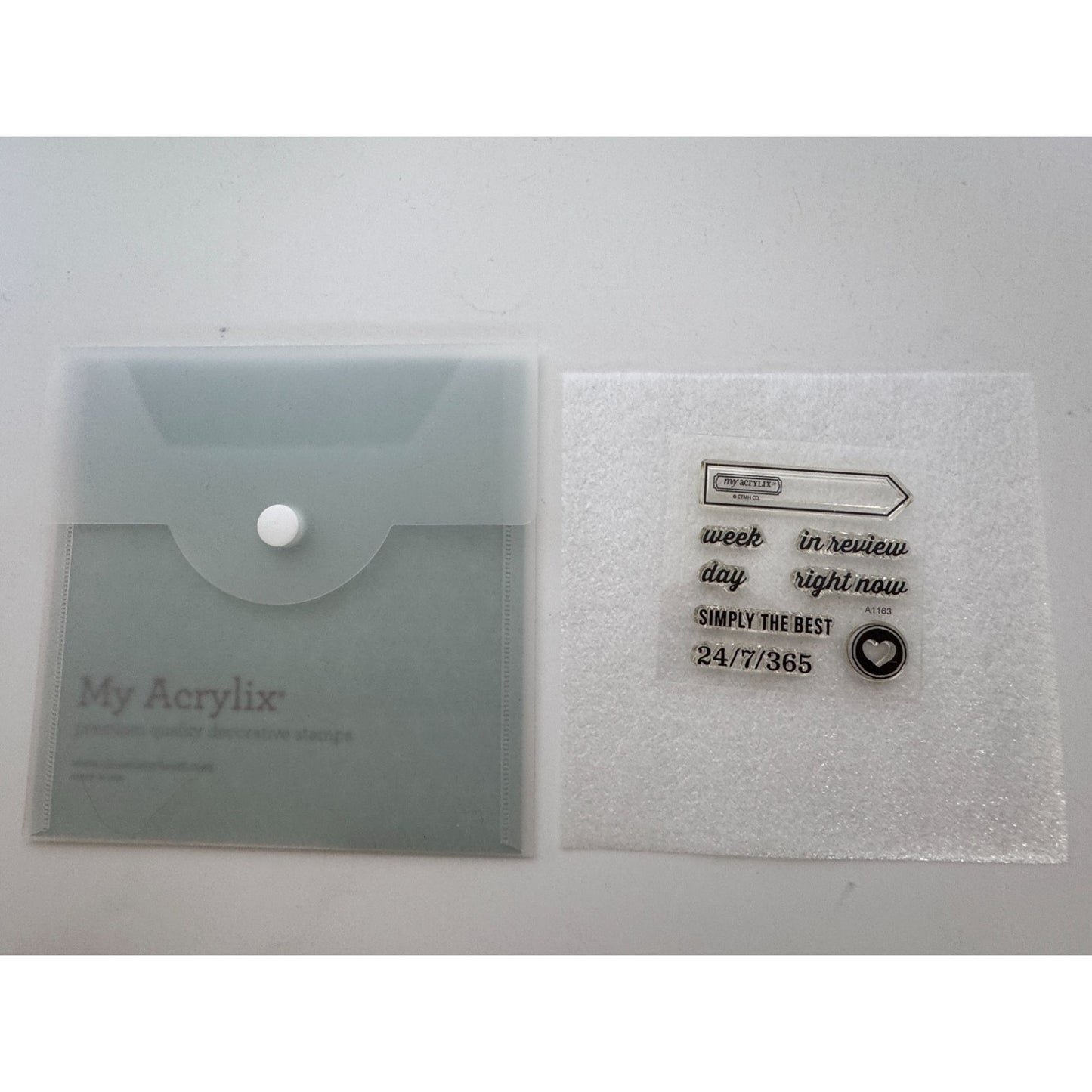 CTMH My Acrylix Acrylic Stamp Set A1163 Practical Planning Journaling Week Day