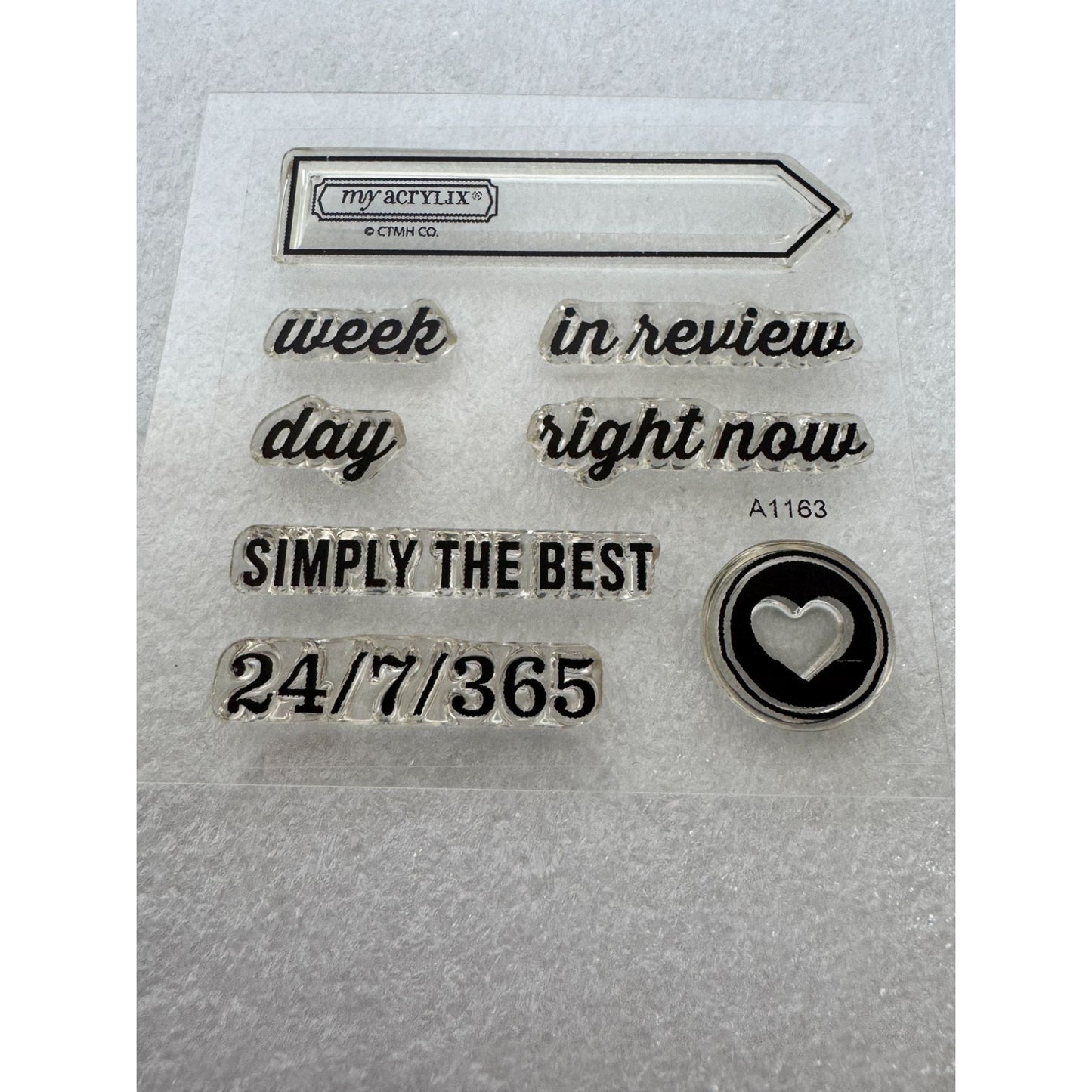 CTMH My Acrylix Acrylic Stamp Set A1163 Practical Planning Journaling Week Day
