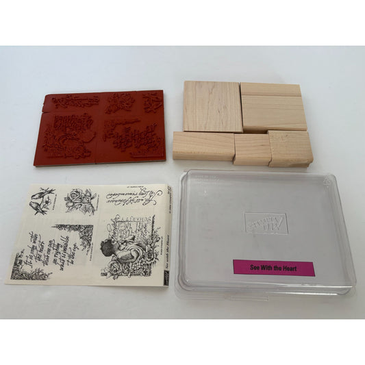 Stampin Up Rubber Stamp Set See With The Heart Birds Victorian Woman Romantic