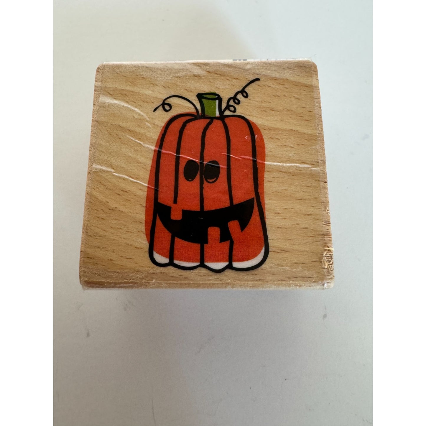 Studio G Rubber Stamp Halloween Pumpkin Crooked Tooth Smile Jack-O-Lantern Craft
