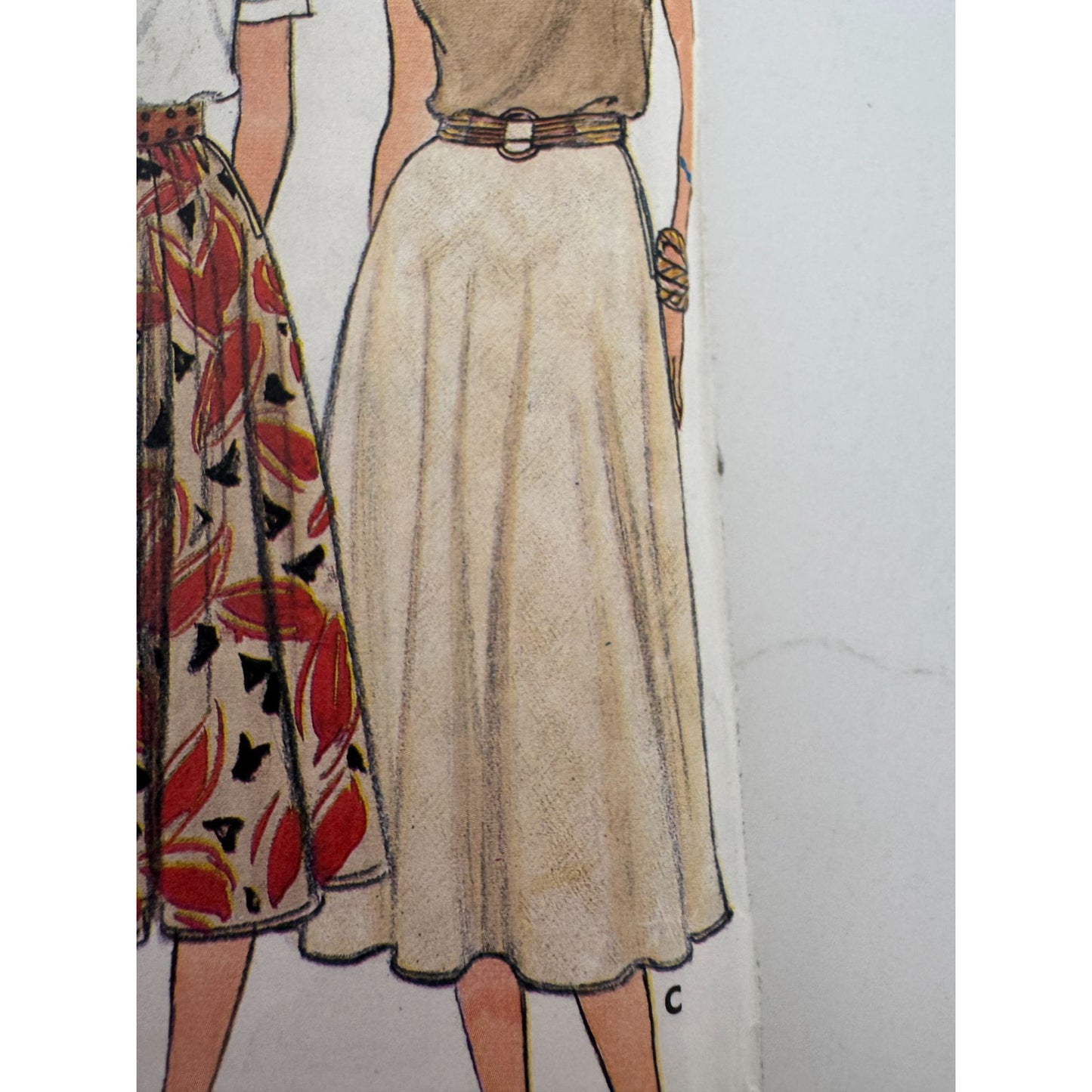 Butterick Sewing Pattern 3067 Classic Flared Circle Midi Skirt 6 8 10 UC 1980s