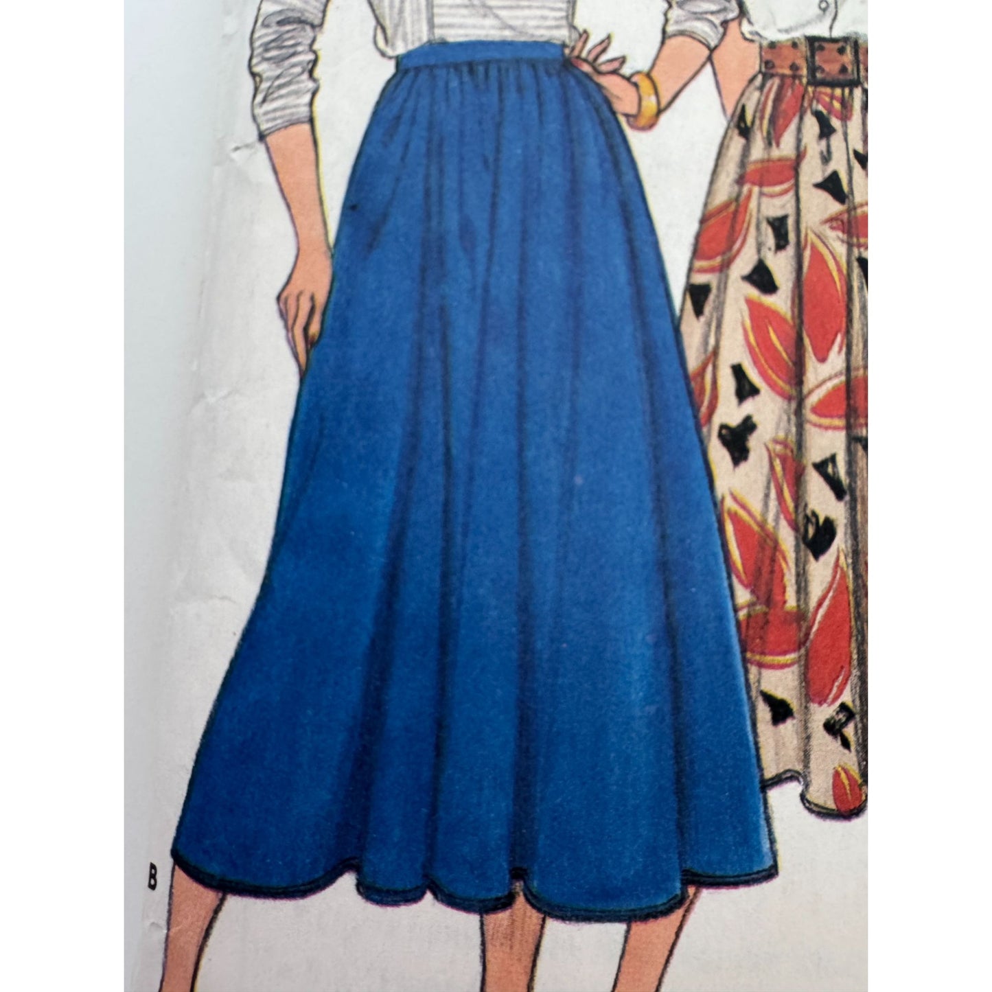 Butterick Sewing Pattern 3067 Classic Flared Circle Midi Skirt 6 8 10 UC 1980s