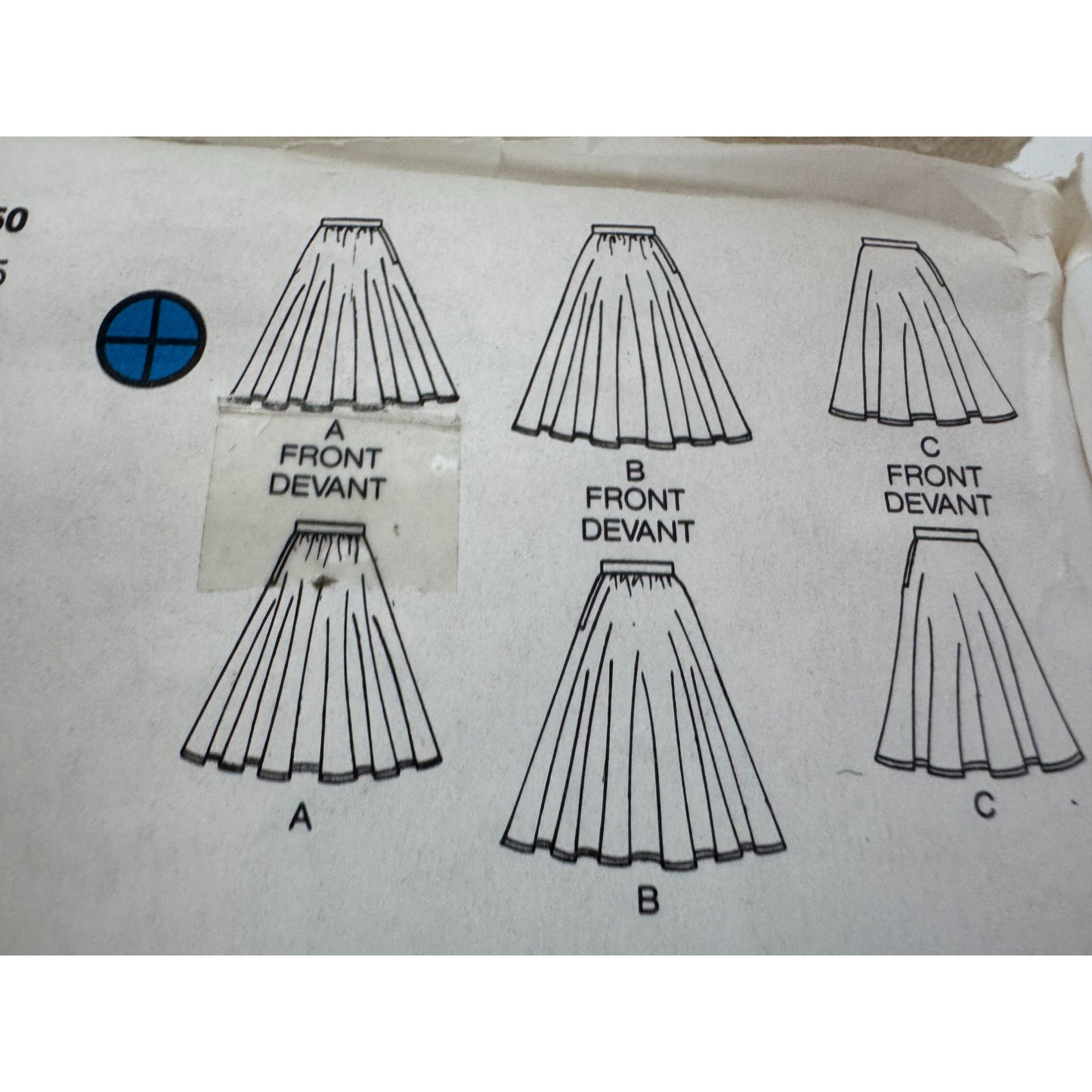Butterick Sewing Pattern 3067 Classic Flared Circle Midi Skirt 6 8 10 UC 1980s