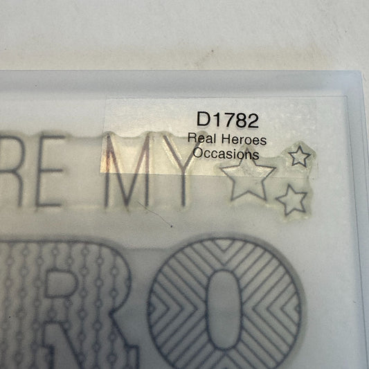 CTMH My Acrylix Acrylic Stamp Set D1782 Real Heroes Do Not Wear Capes Best Day