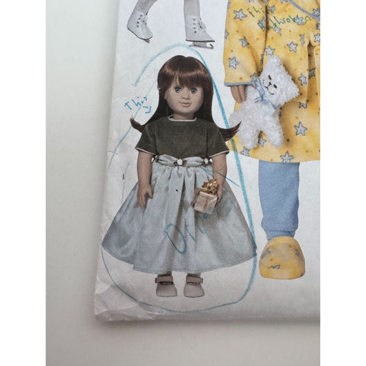 Butterick Sewing Pattern 3329 Doll Clothes Ices Skating Dress Costume 18 Inch UC
