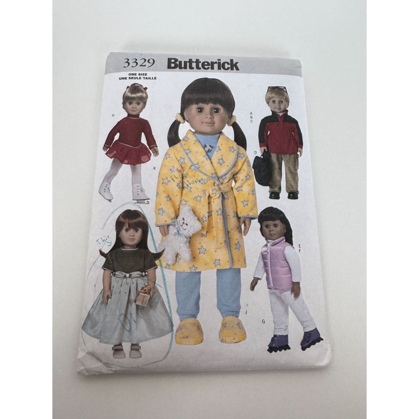 Butterick Sewing Pattern 3329 Doll Clothes Ices Skating Dress Costume 18 Inch UC