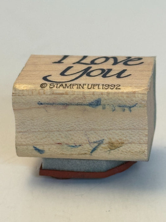 Stampin Up Rubber Stamp I Love You Card Making Word Couple Anniversary Valentine