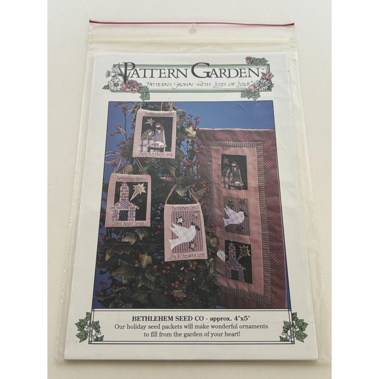 Pattern Garden Quilt Project Bethlehem Seed Co Christmas Ornaments Nativity Dove
