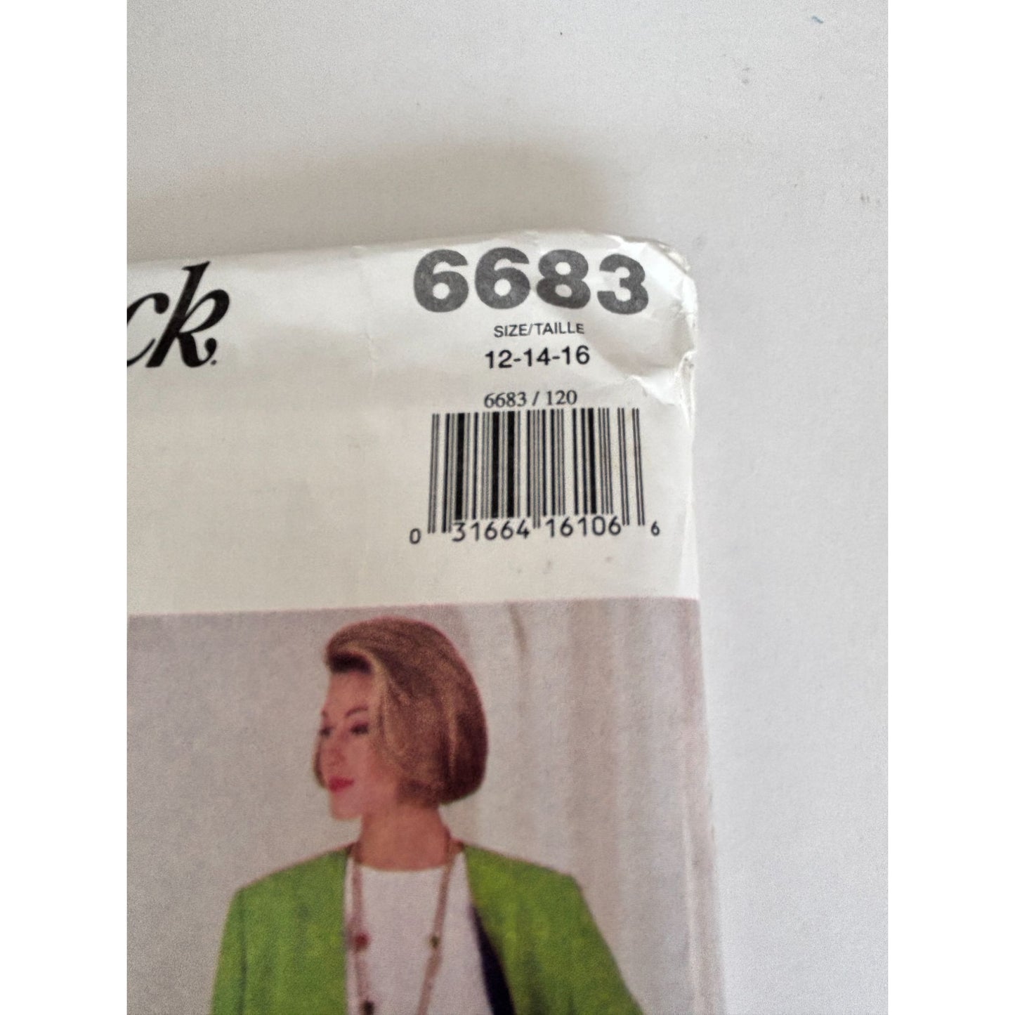 Butterick Sewing Pattern 6683 Jacket Top Skirt Pants Work 90s Power Dressing 12-16 Uncut
