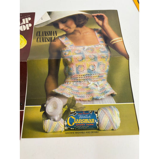 Coats and Clarks Crochet Pattern Clansman Camisole Sweater Sleeveless Vintage