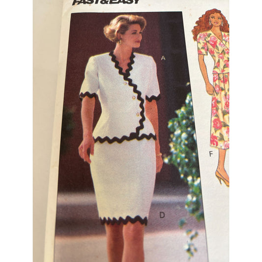 Butterick Sewing Pattern 6142 Top Skirt Career Outfit Work Summer UC 12 14 16