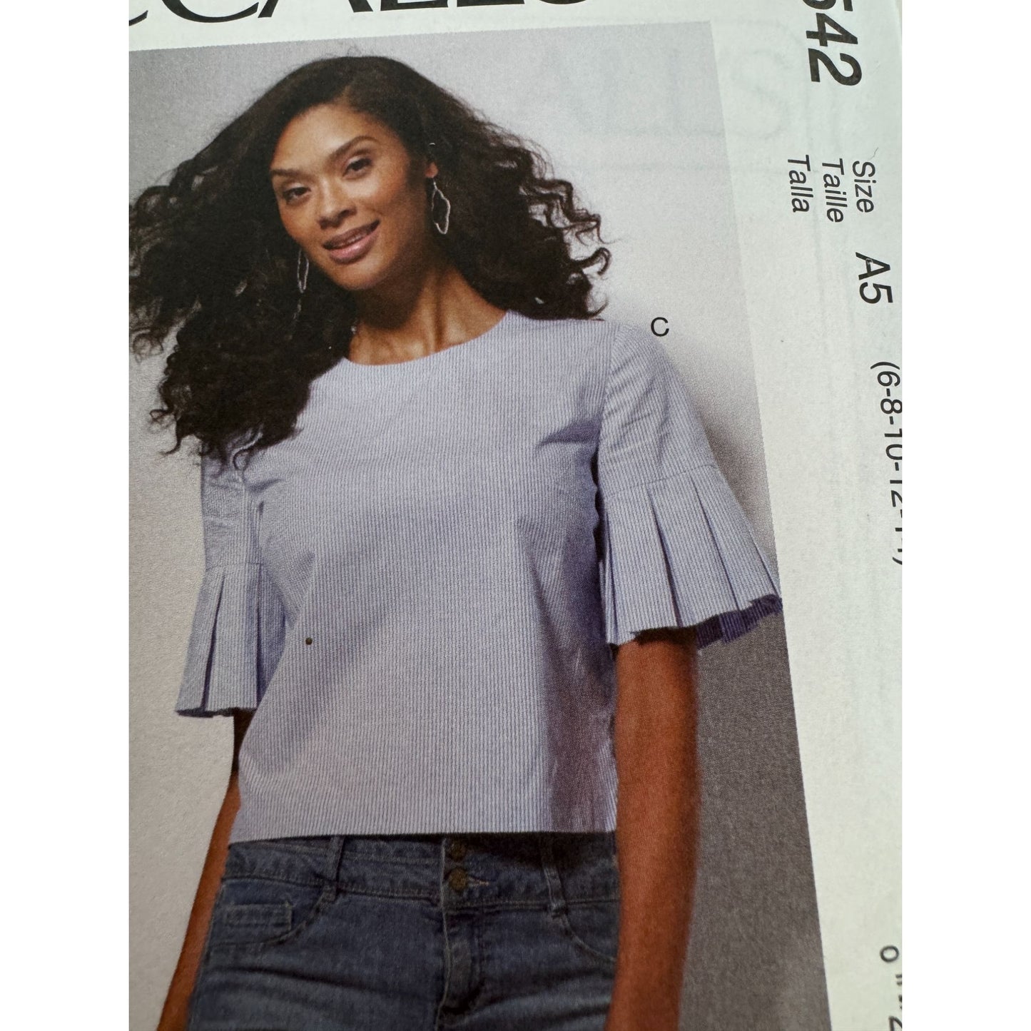 McCalls Sewing Pattern M7542 Misses Blouse Top Shirt Career Work Size 6-14 Uncut
