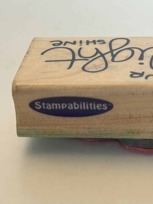 Stampabilities Rubber Stamp Let Your Light Shine Card Making Inspirational Words