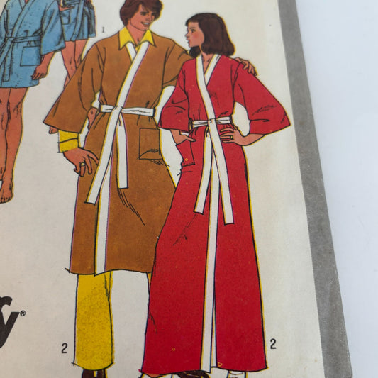 Simplicity Sewing Pattern 9507 Jiffy Vintage Mens Kimono Robe CUT Size L 42-44