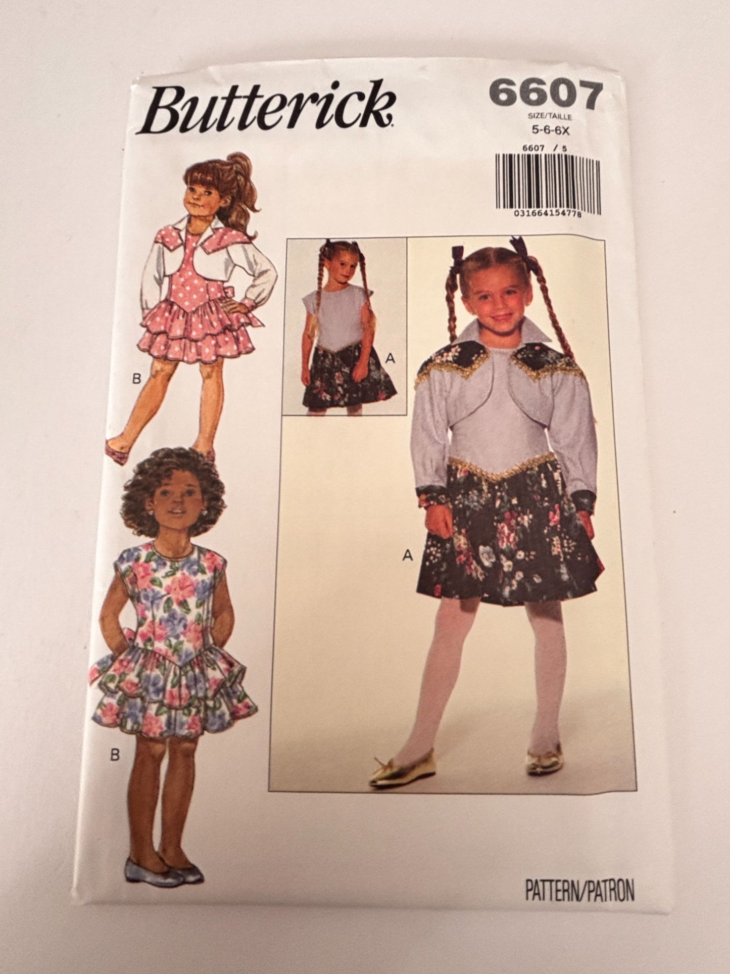 Butterick Sewing Pattern 6607 Girls Jacket Dress Easy Spring Girls 5 6 6X Uncut