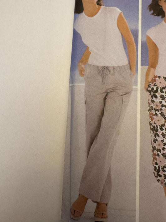 Simplicity Sewing Pattern 5562 Drawstring Pants Shorts Cargo Pockets Easy 14-20