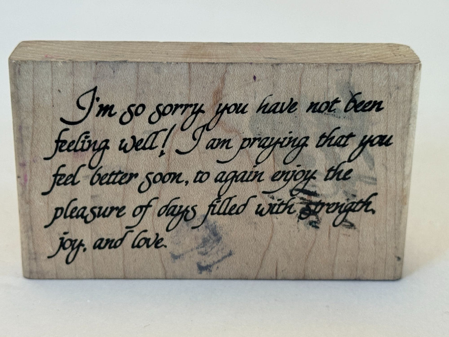 Eureka Rubber Stamp Get Well Soon Prayers Christian Religious Supportive Words