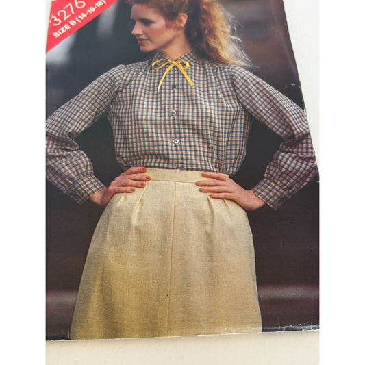 Butterick See and Sew Sewing Pattern 3276 Misses Blouse Top Shirt 14 16 18 Uncut