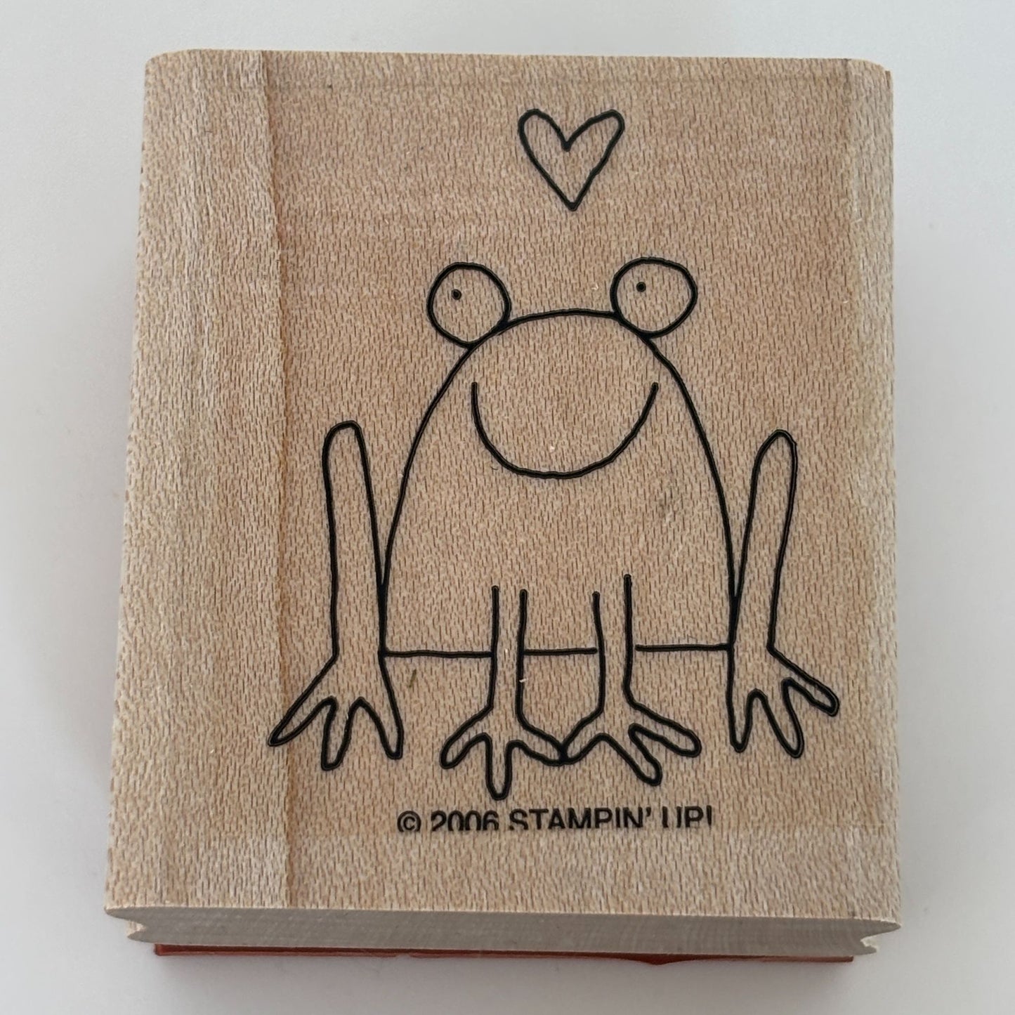 Stampin Up Wood Rubber Stamp Frog in Love Heart Thought Bubble Valentines Day