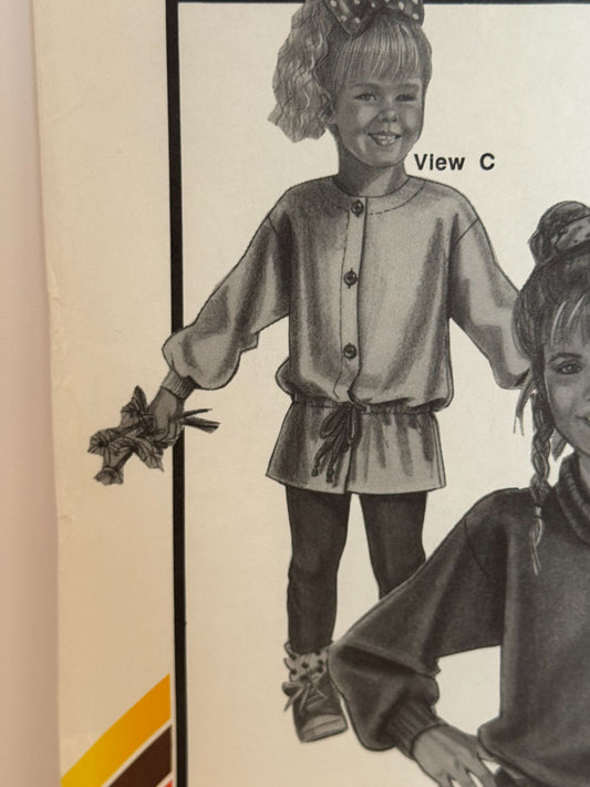 Stretch & Sew Sewing Pattern 999 Childrens Drawstring Bigshirt Shirt Jacket UC