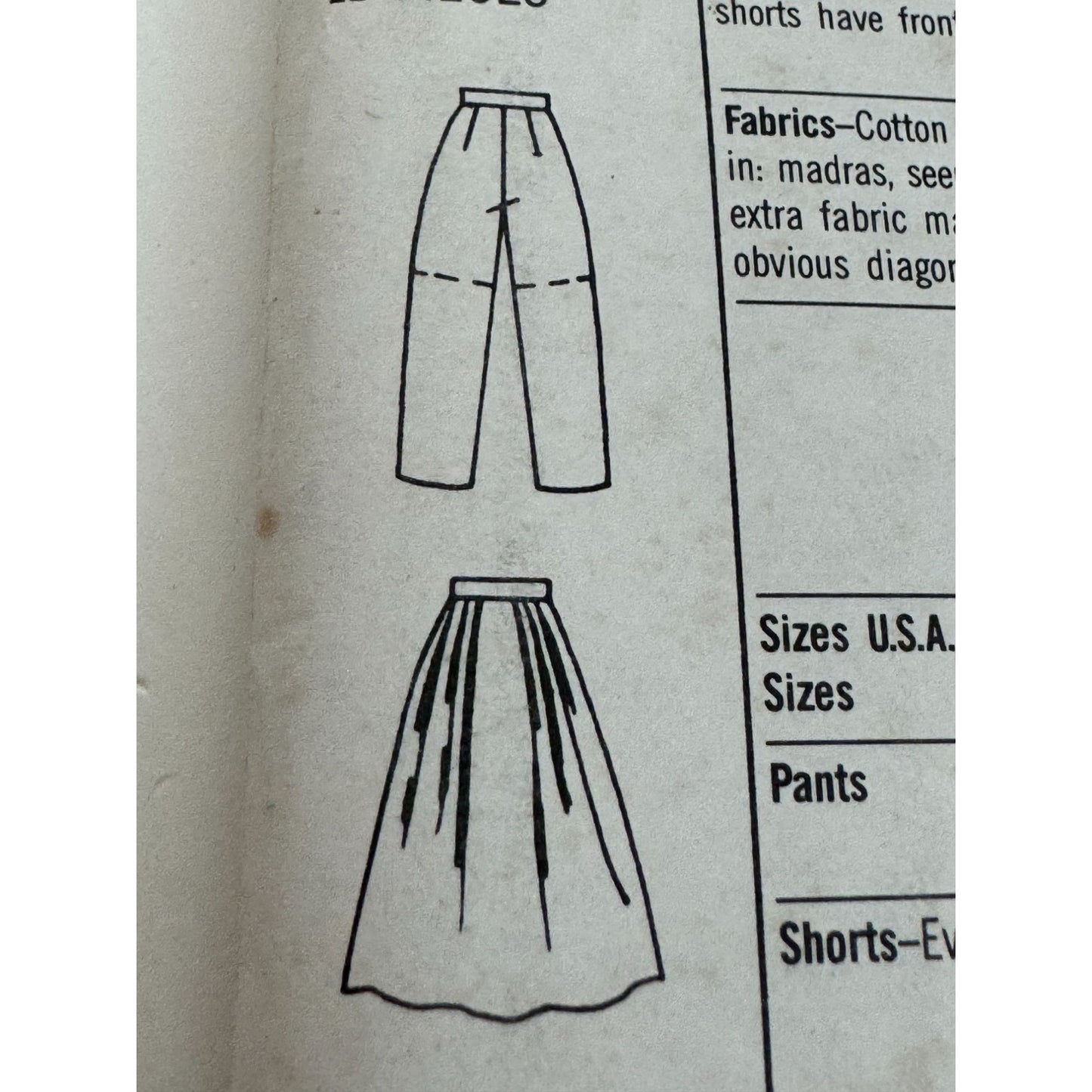 Simplicity Sewing Pattern 6854 Top Skirt Cropped Pants Shorts Outfit 10-14 Uncut