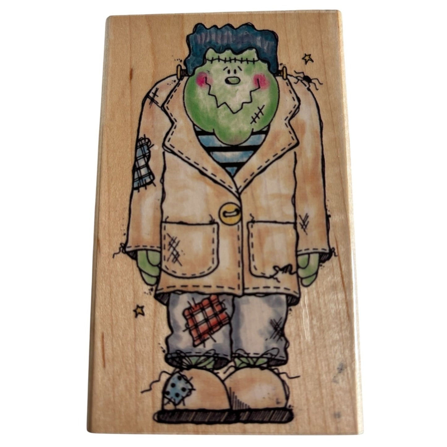 Penny Black Rubber Stamp Friendly Frank Halloween Frankenstein Cute Patches Fall