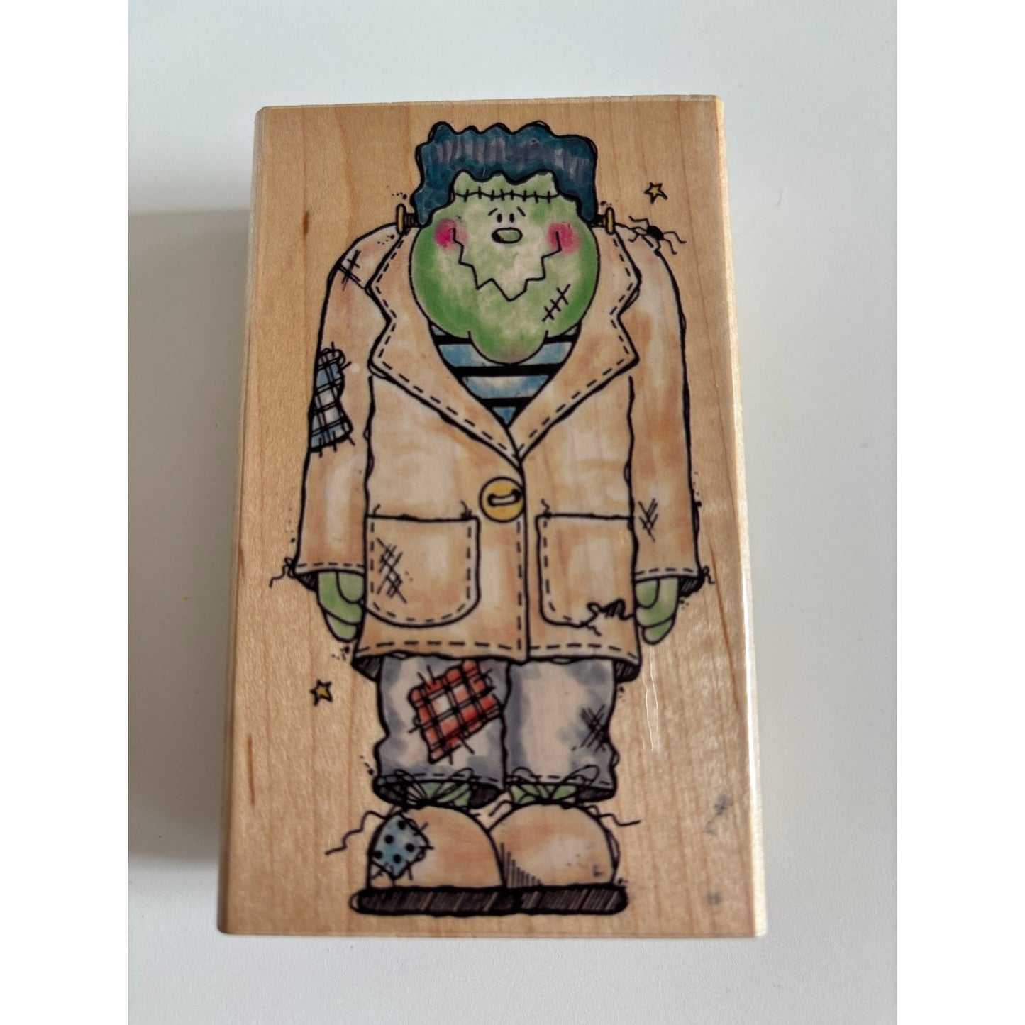 Penny Black Rubber Stamp Friendly Frank Halloween Frankenstein Cute Patches Fall