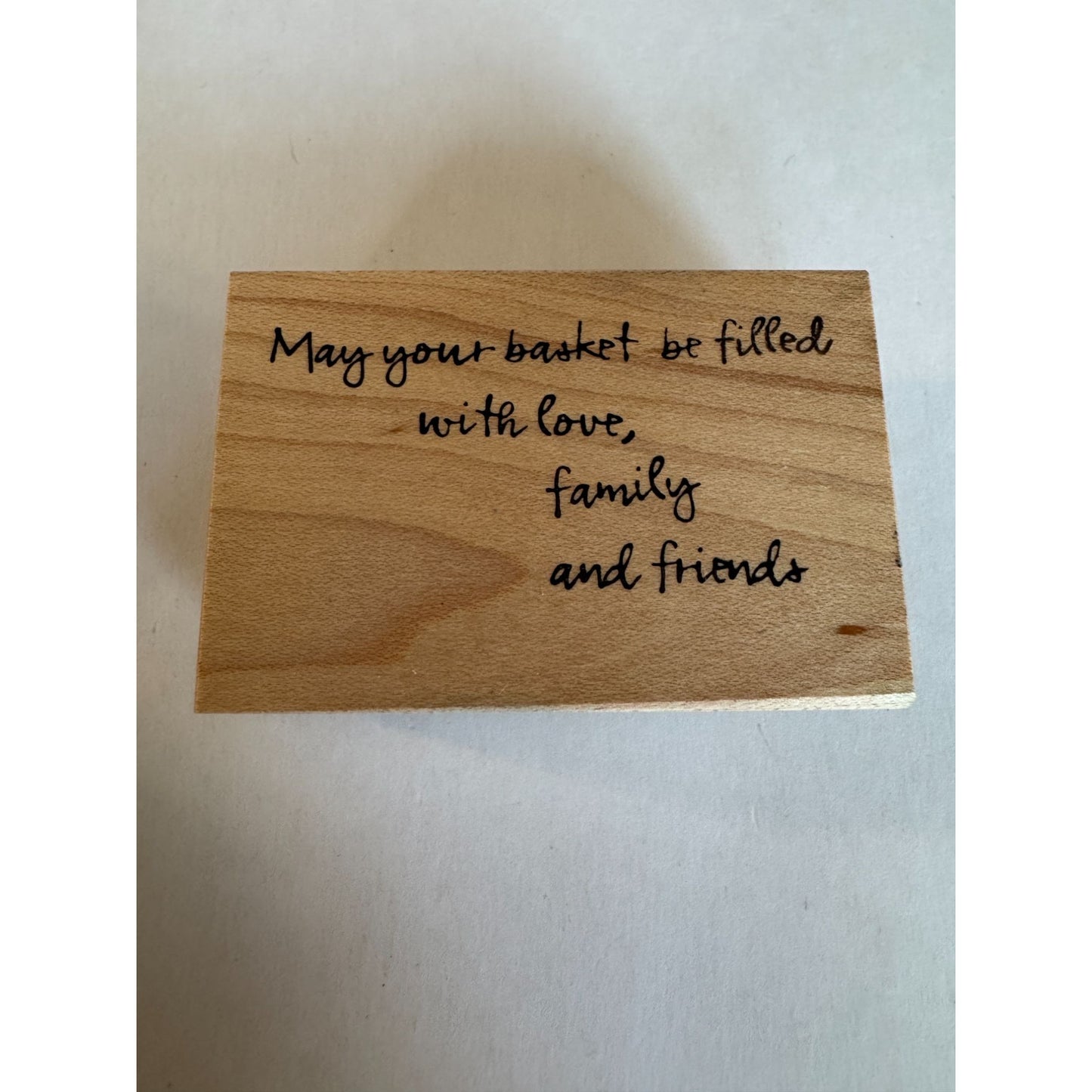 Bear Creek Rubber Stamp May your basket be filled with love family friends Words
