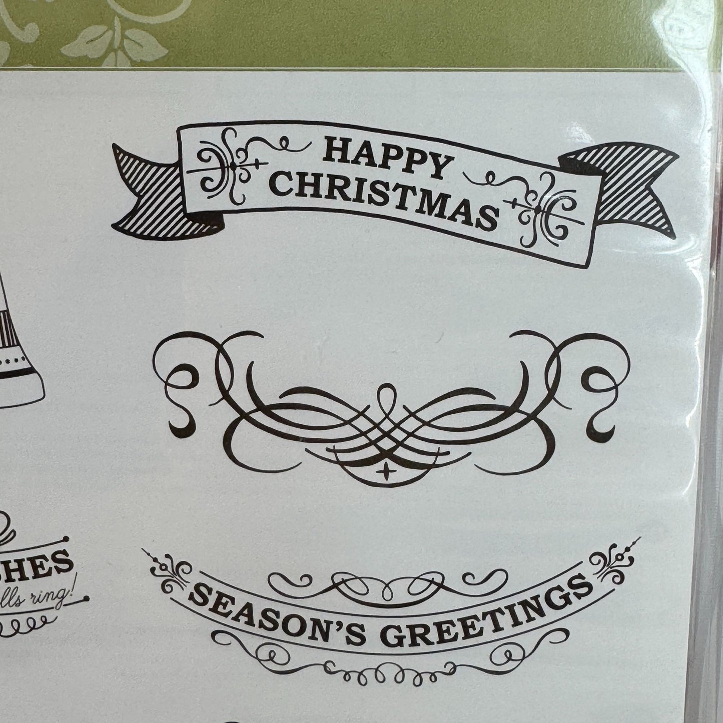 Stampin Up Rubber Stamp Set Seasonal Bells Christmas Wedding Seasons Greetings
