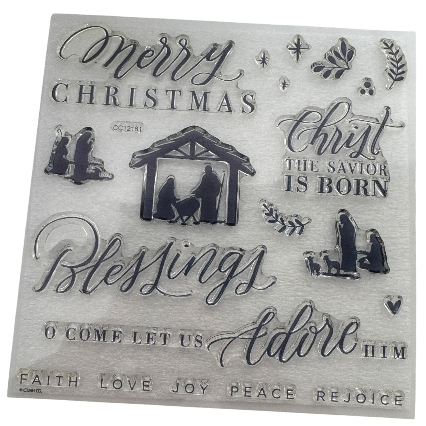 CTMH Acrylic Stamp Set Christmas Blessings Nativity Adore Him Religious CC12181